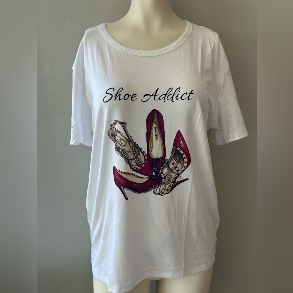 Shoe Addict Women's White Graphic Tee